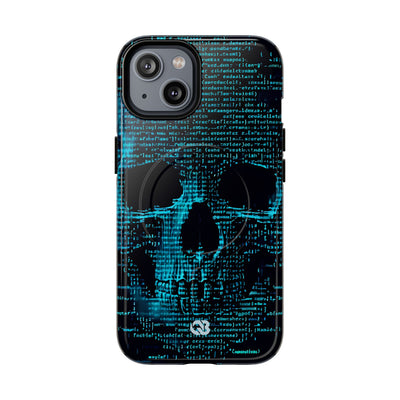 Cyan Glitch Skull · Tough+ Magsafe