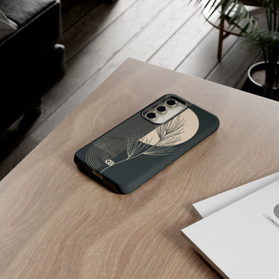 Black Tough Phone Case for Samsung - Obsidian Sand Willow
