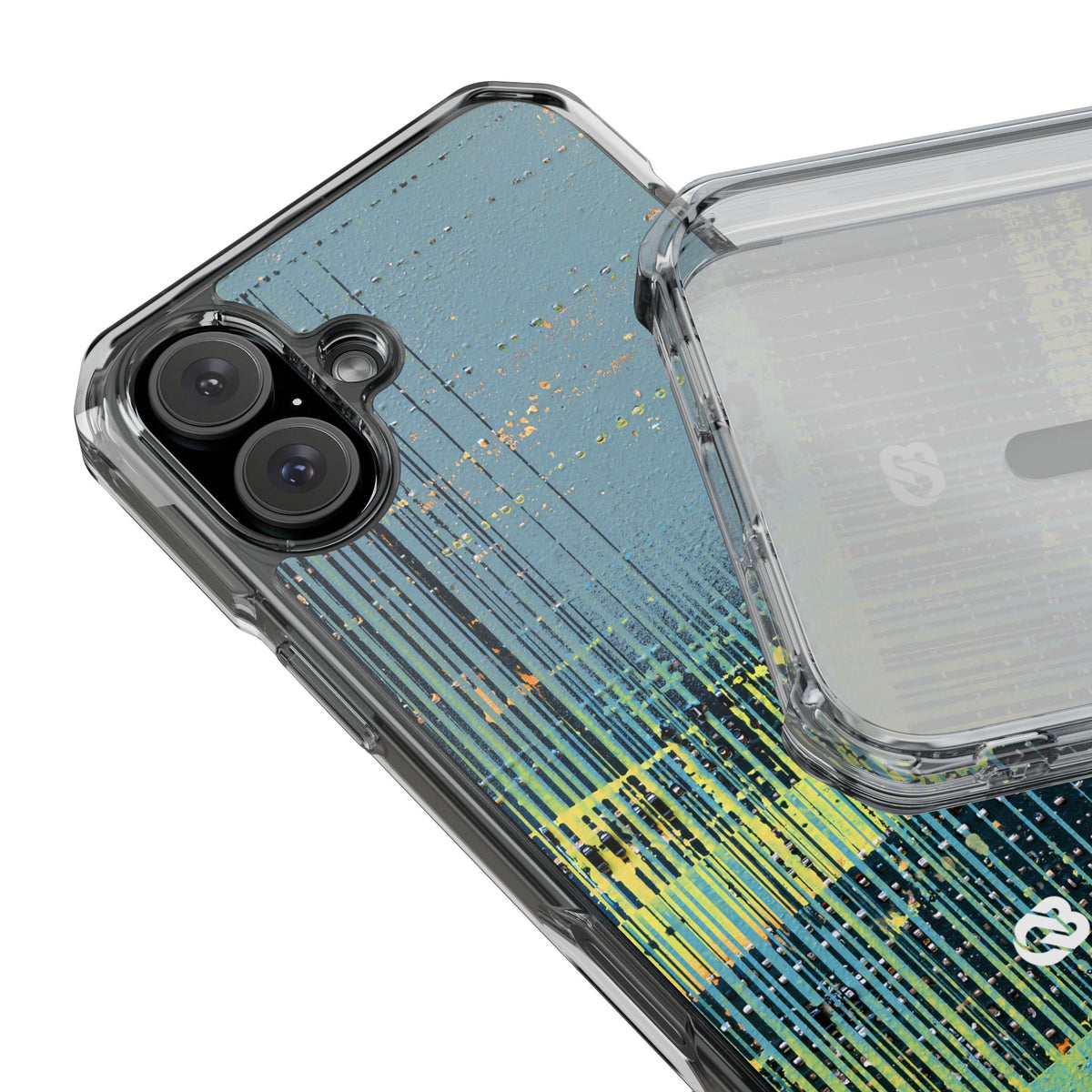 Acid Raster Circuit · Clear Impact Magnetic Phone Case for iPhone · Teal
