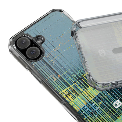 Acid Raster Circuit · Clear Impact Magnetic Phone Case for iPhone · Teal