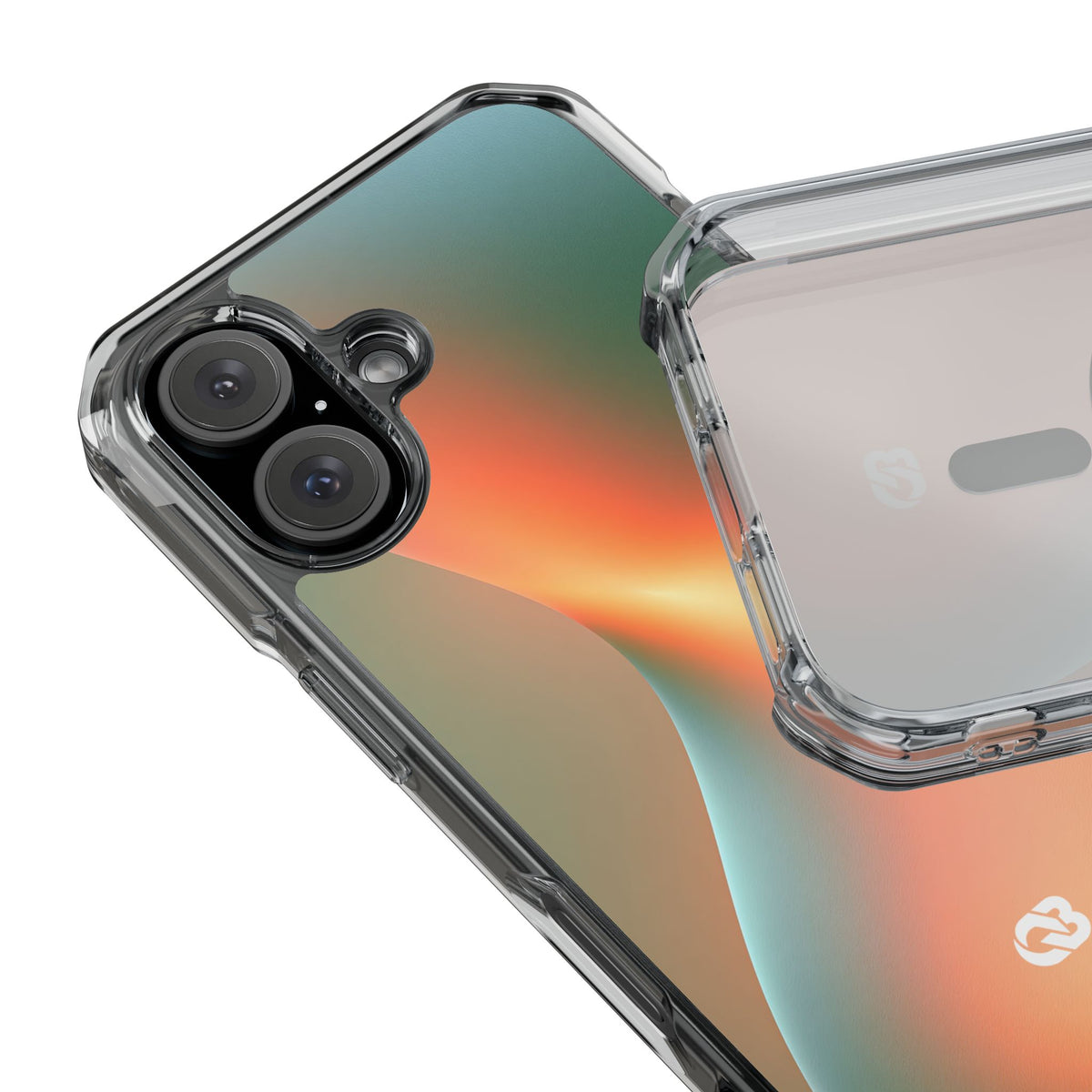 Radiant Contour · Clear Impact Magnetic Phone Case for iPhone · Orange