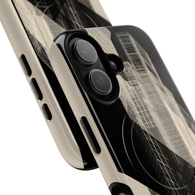 Beige Tough 2.0 Magsafe Phone Case for iPhone - Monolith Urban Grid