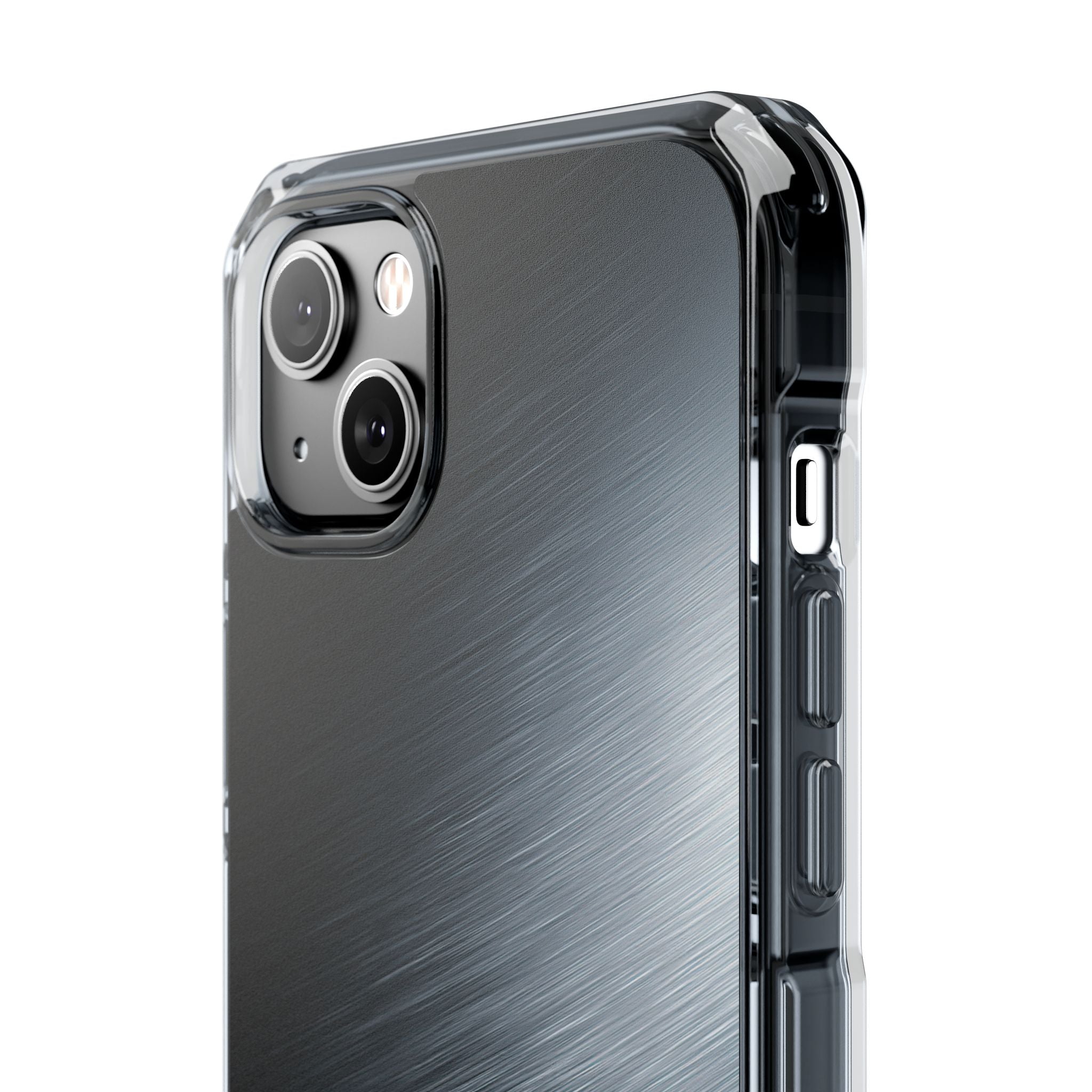 Grey Impact MagSafe Phone Case for iPhone - Charcoal Brushed Steel