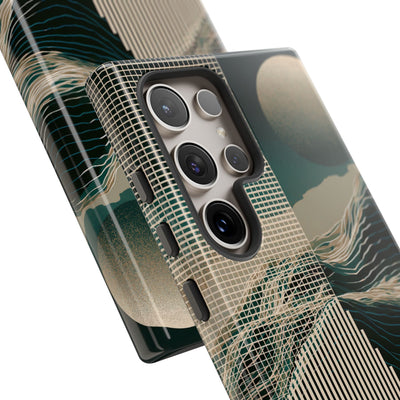 Green Tough Phone Case for Samsung - Lunar Moss Topography