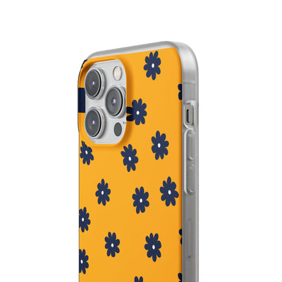 Navy Daisy Mustard · Soft Phone Case for iPhone