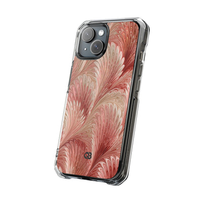 Blush Petal Plume · Clear Impact Magnetic Phone Case for iPhone · Pink