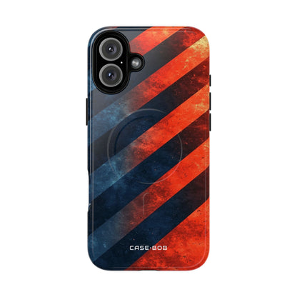 Diagonal Stripes Blaze iPhone 16 Plus Case - Tough+
