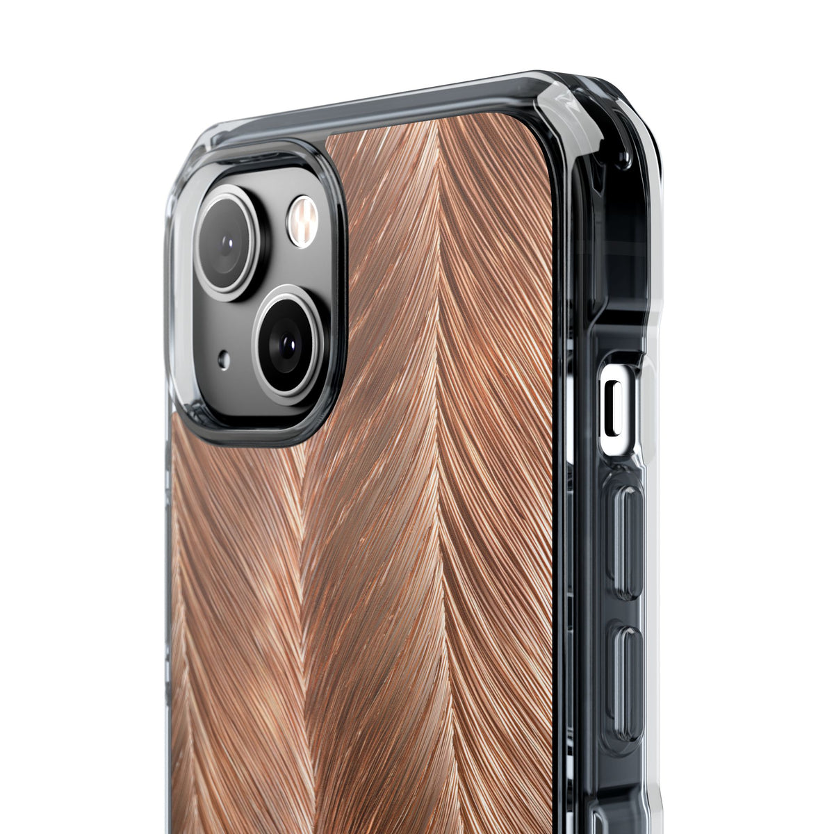 Rose Gold Weave · Clear Impact Magnetic Phone Case for iPhone · Brown