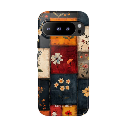 Patchwork Blüten Google Pixel 9 Pro Case - Tough