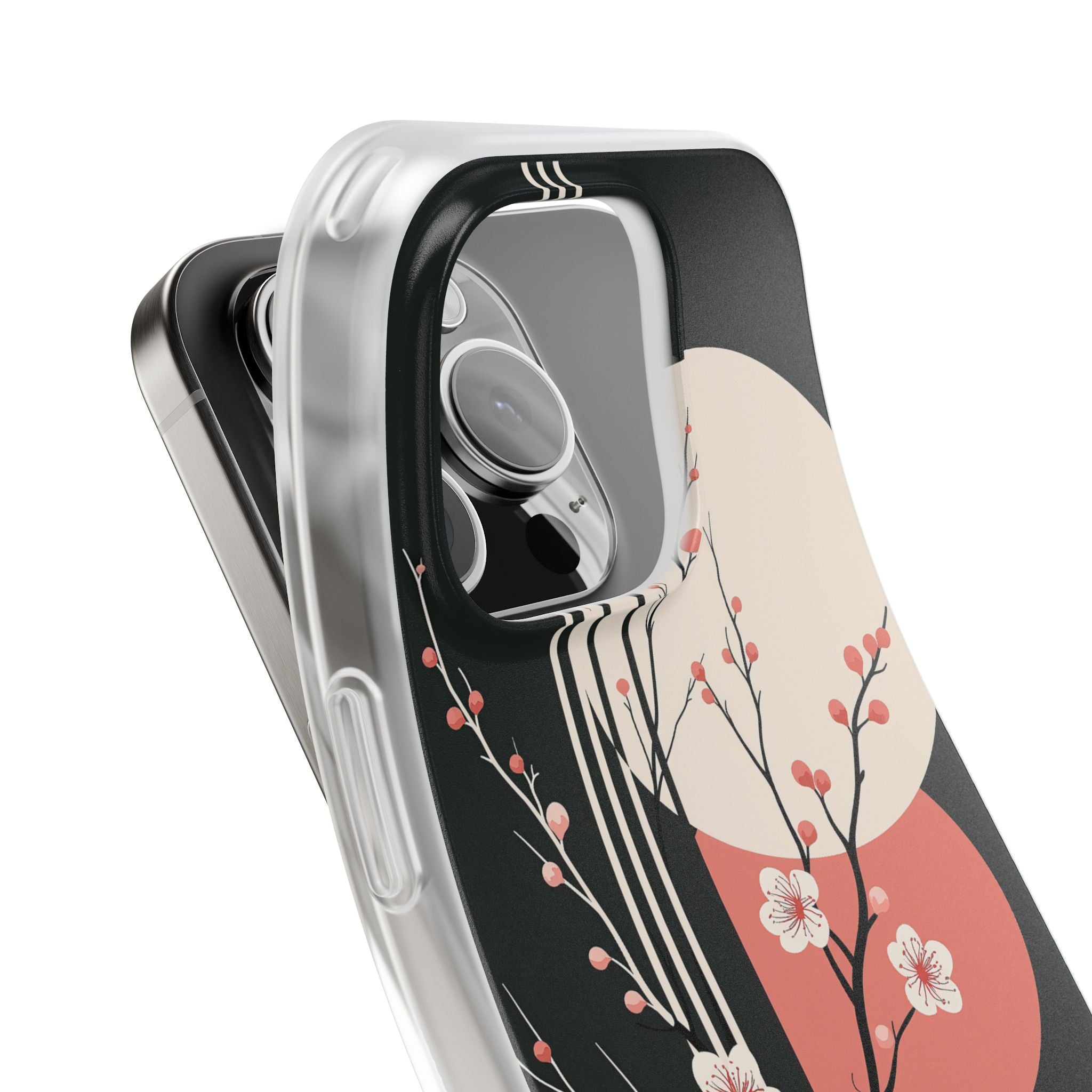 Black Lite Phone Case for iPhone - Kyoto Midnight Blossom