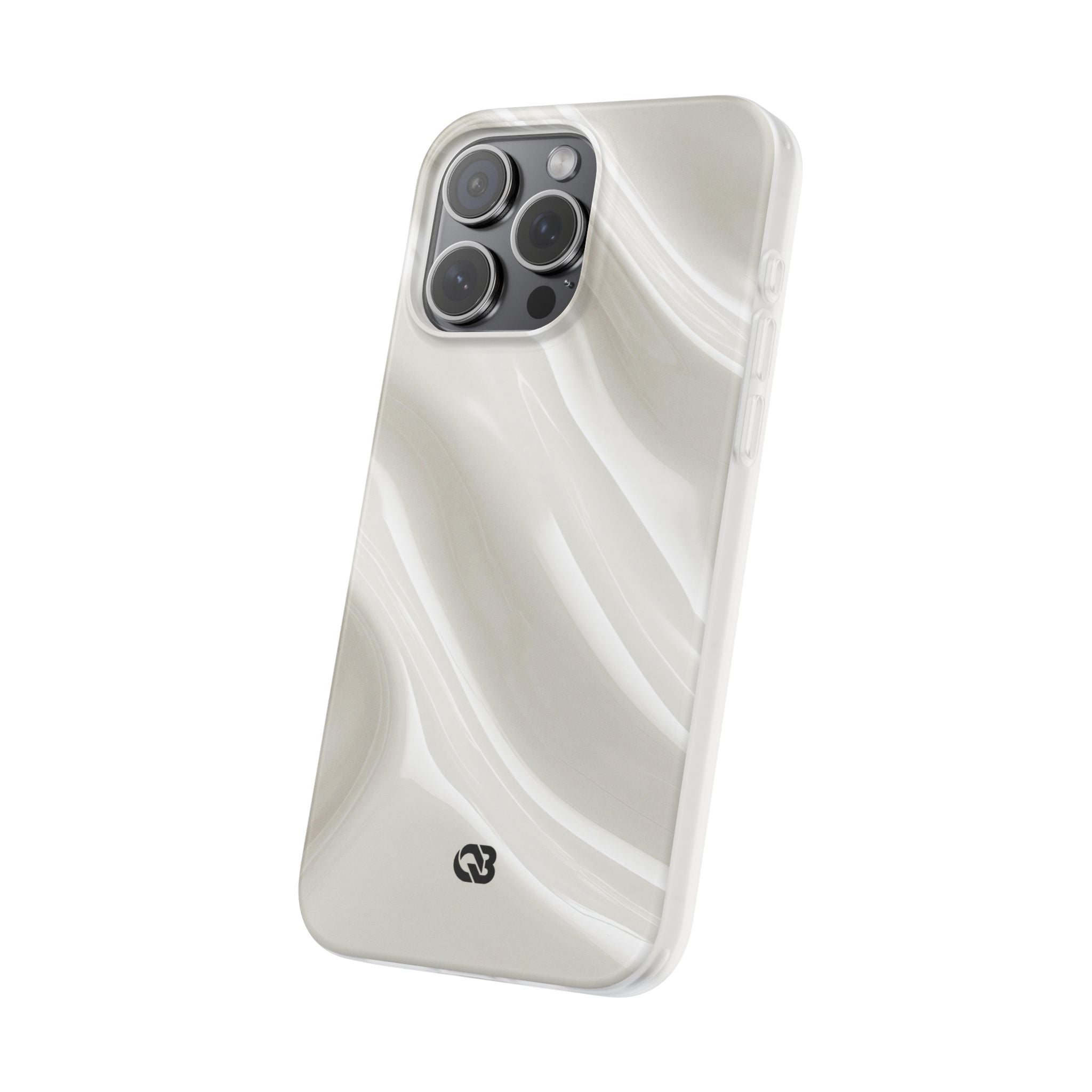 White Lite Phone Case for iPhone - Polished Ivory Wave