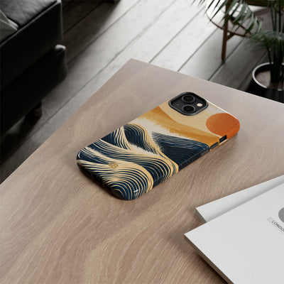 Blue Tough Phone Case for iPhone - Kyoto Cresting Tide