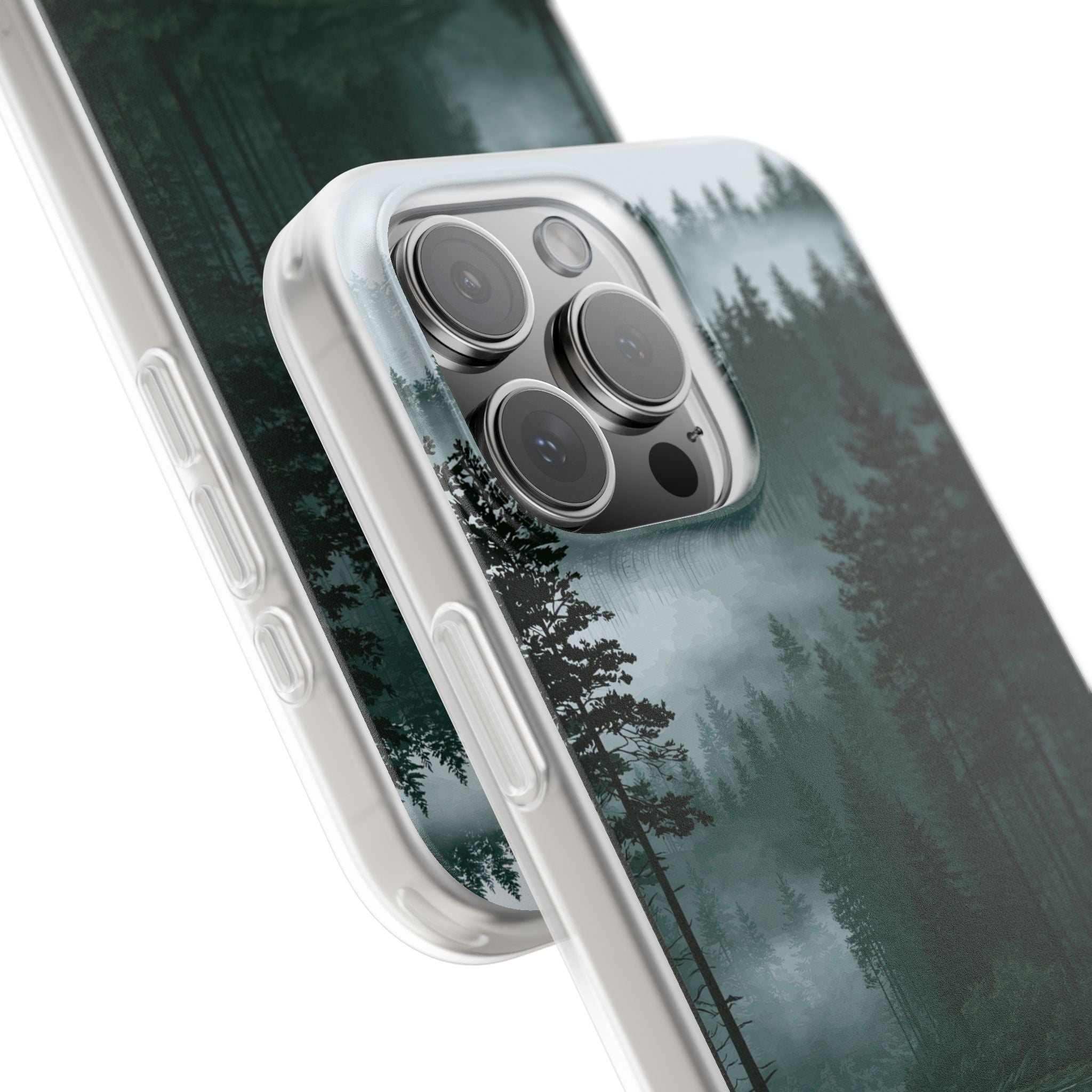Green Lite Phone Case for iPhone - Misty Evergreen Mirror