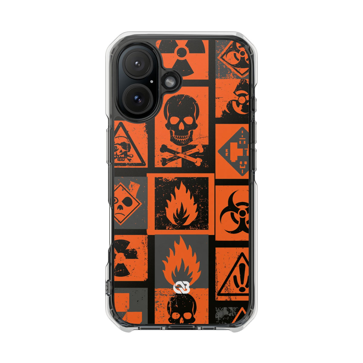 Urban Hazard · Clear Impact Magnetic Phone Case for iPhone · Orange