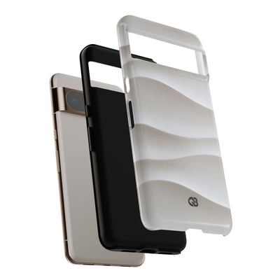 White Tough Phone Case for Google Pixel - Arctic Flow Ridges