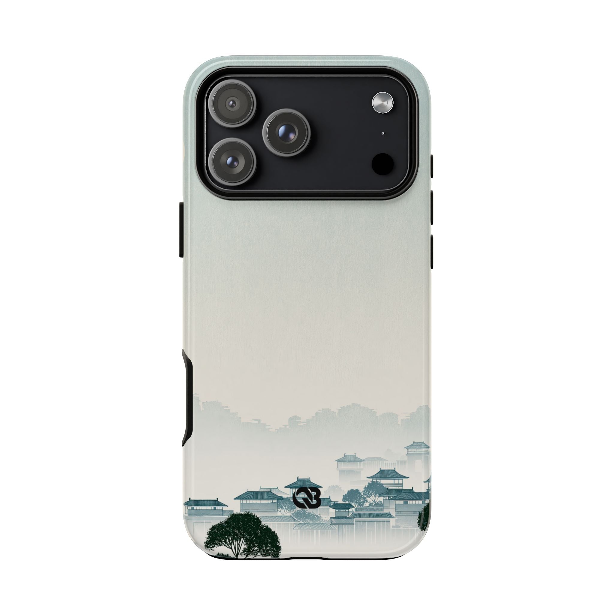 Blue Tough Phone Case for iPhone - Mist Valley Pagoda
