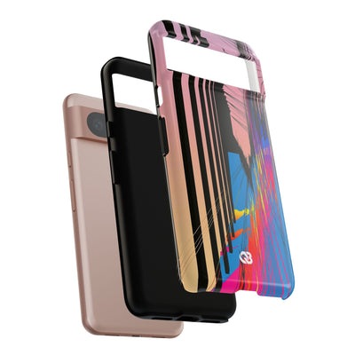 Blue Tough Phone Case for Google Pixel - Fractured Data Skyline