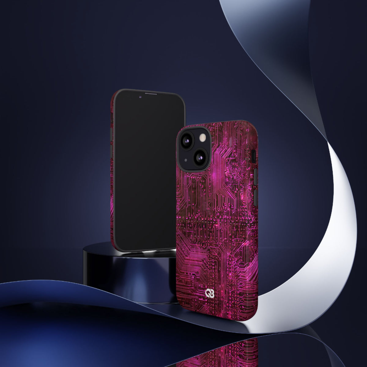 Magenta Circuit Trace · Tough Phone Case for iPhone · Pink