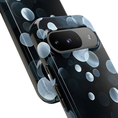 Black Tough Phone Case for Google Pixel - Silver Orbit Glow