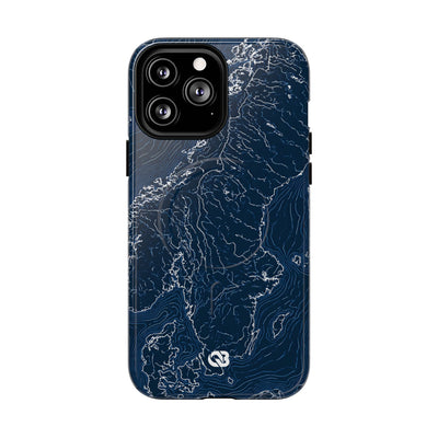 Nordic Contour Chart · Tough 2.0 Magnetic Phone Case for iPhone · Blue
