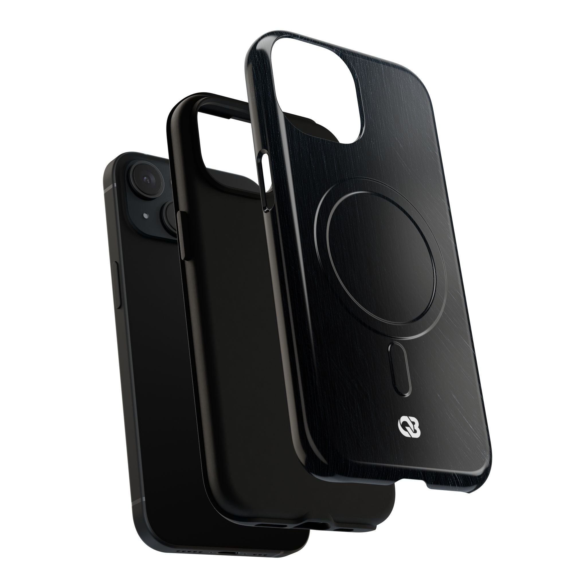 Black Tough 2.0 Magsafe Phone Case for iPhone - Midnight Brushed Grain