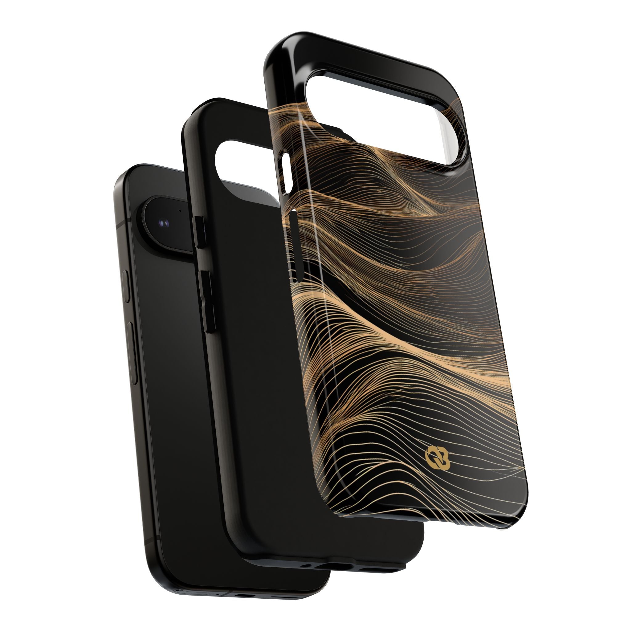 Black Tough Phone Case for Google Pixel - Copper Topo Ridge