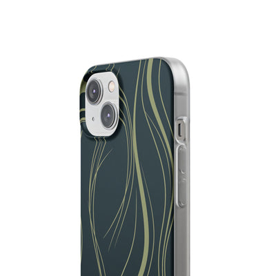 Green Lite Phone Case for iPhone - Obsidian Sage Flow
