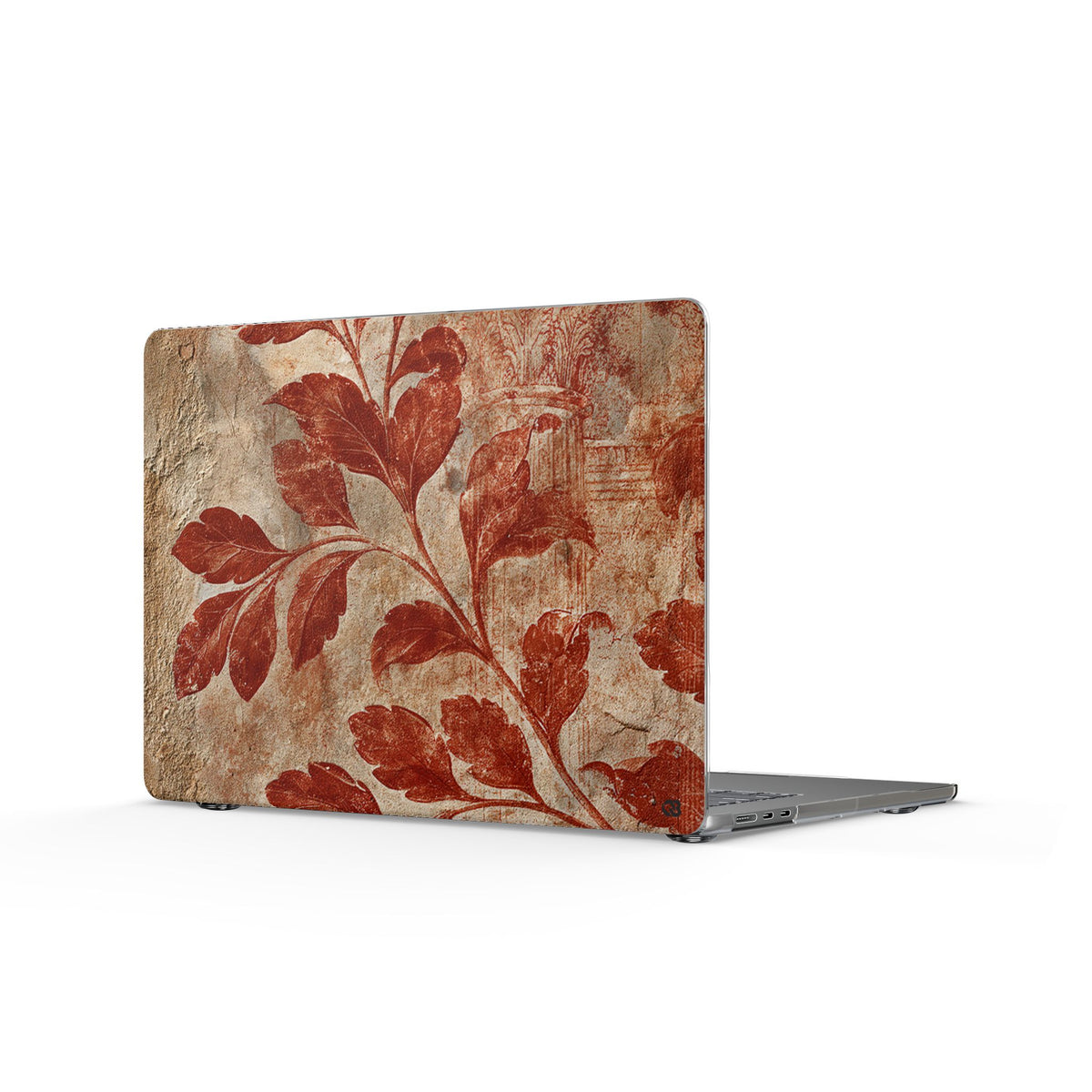 Terracotta Botanical Fresco · Clear Hard Case for MacBook · Red