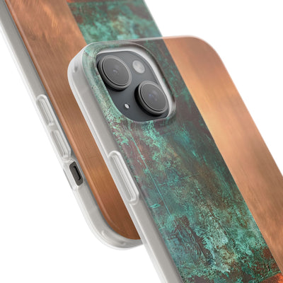 Teal Lite Phone Case for iPhone - Verdigris Copper Slab