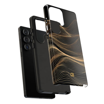 Black Tough Phone Case for Samsung - Copper Topo Ridge