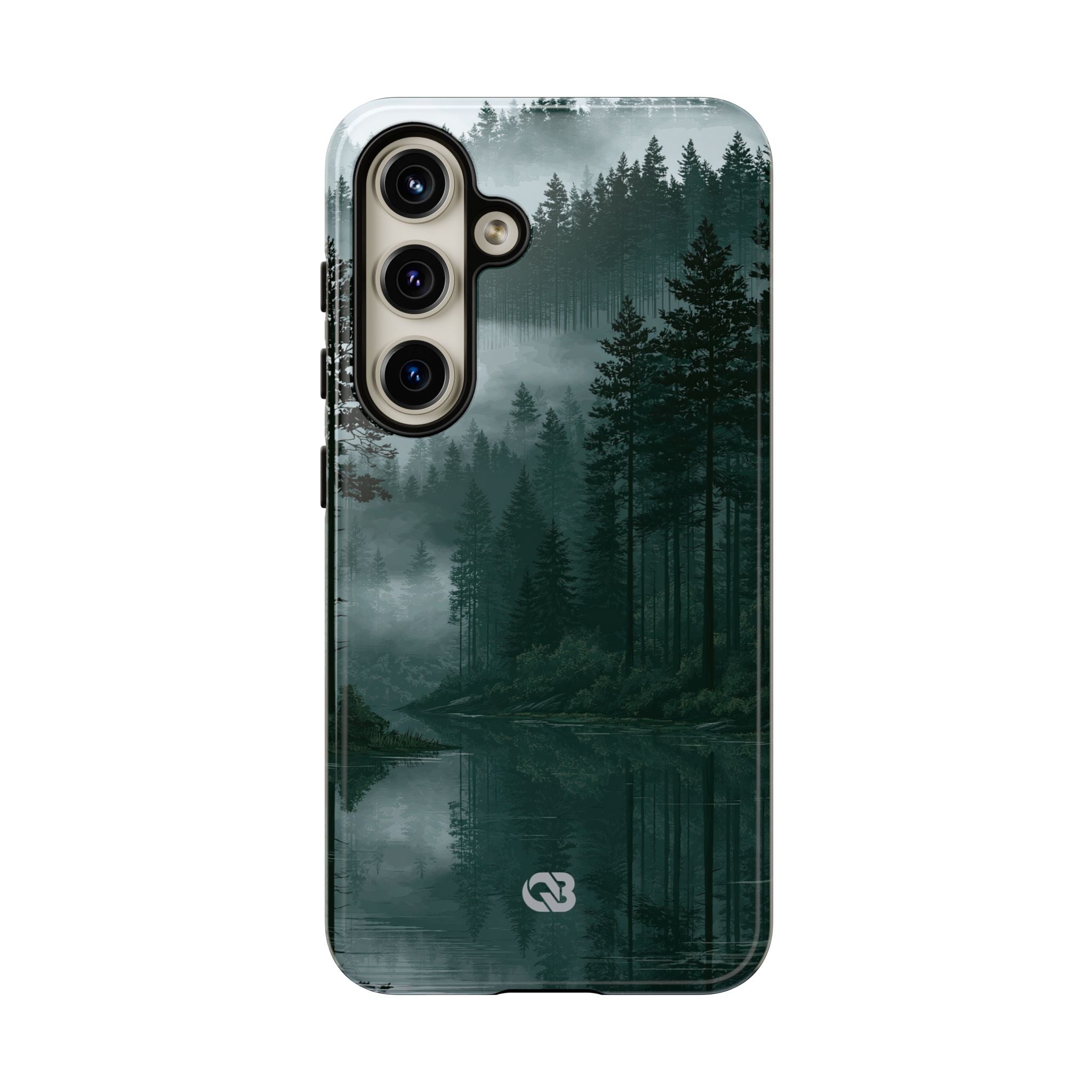 Green Tough Phone Case for Samsung - Misty Evergreen Mirror