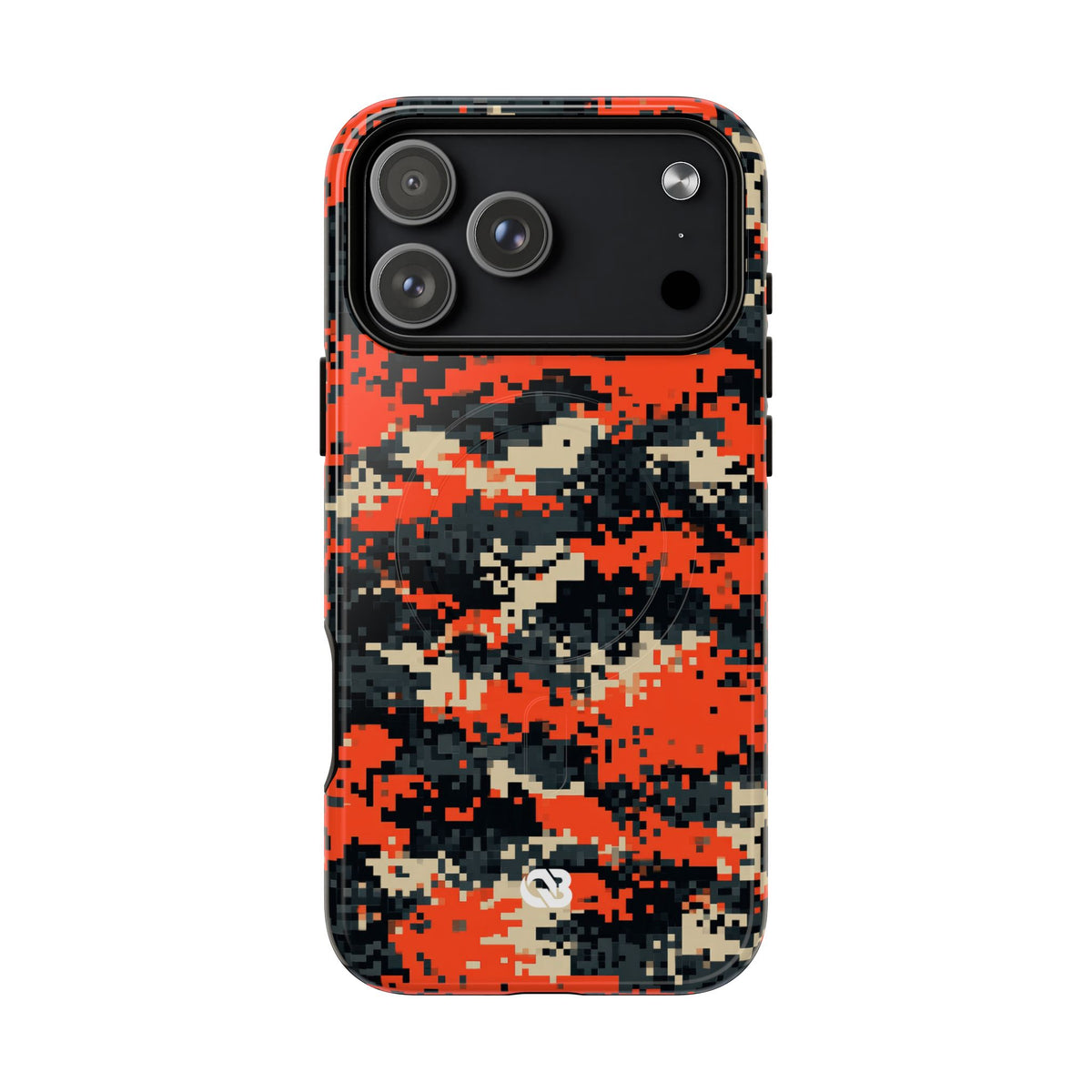 Signal Pixel Camo · Tough 2.0 Magnetic Phone Case for iPhone · Orange