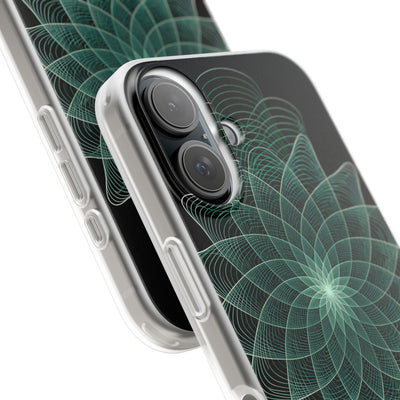 Green Lite Phone Case for iPhone - Cyan Signal Bloom