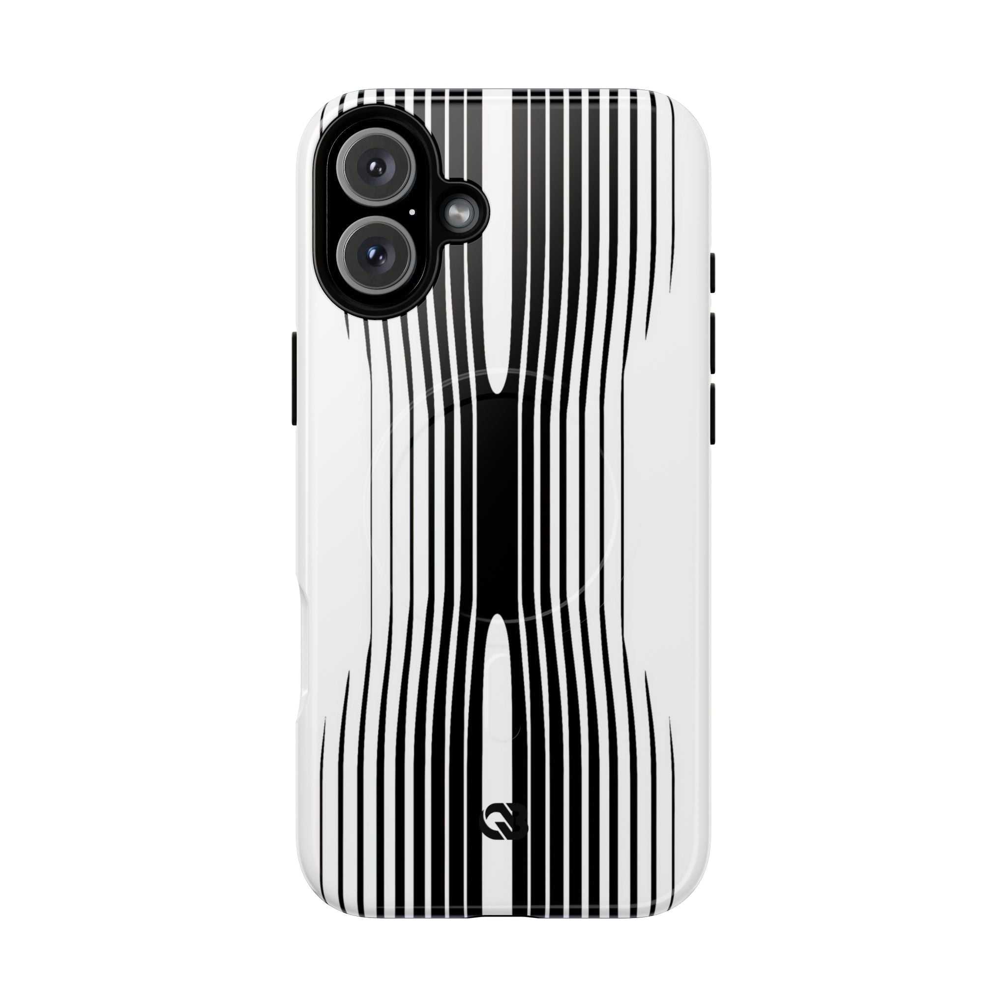 White Tough 2.0 Magsafe Phone Case for iPhone - Kinetic Mono Distortion
