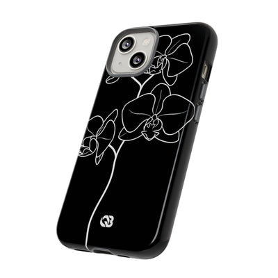 Black Tough Phone Case for iPhone - Noir Alabaster Orchid