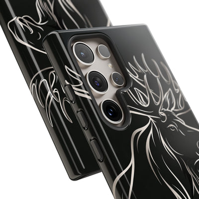 Nordic Moose Contour · Tough Phone Case for Samsung · Black