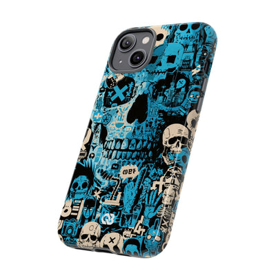 Electric Skull Graffiti · Tough Phone Case for iPhone · Blue