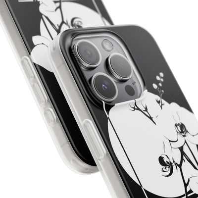 Black Lite Phone Case for iPhone - Lunar Orchid Grid