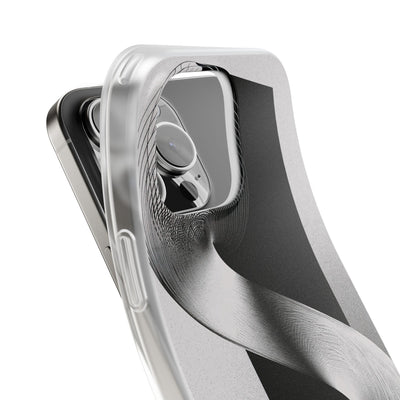 Grey Lite Phone Case for iPhone - Obsidian Moiré Wave