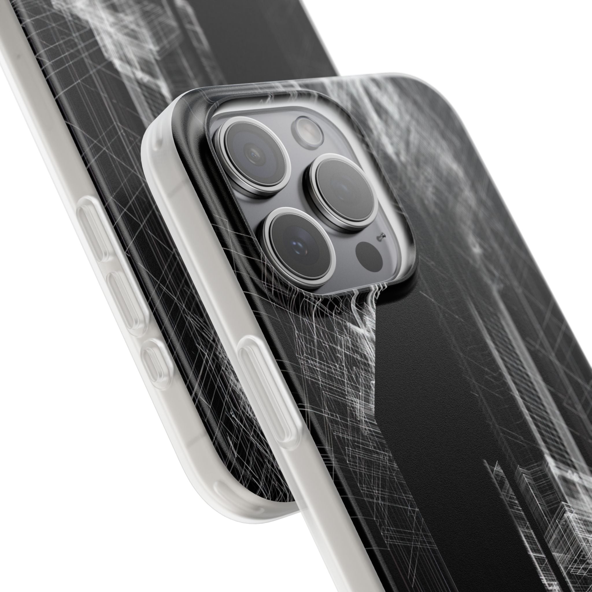 Black Lite Phone Case for iPhone - Ghost Urban Wireframe