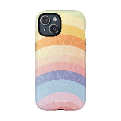 Pastell Regenbogen Bänder iPhone 15 Case - Tough+