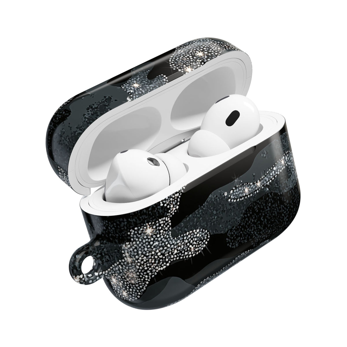 Glitter Shadow Camo · Hard Case for AirPods & AirPods Pro · Black