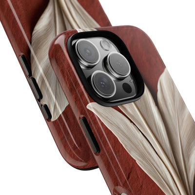 Carved Ivory Plume · Tough Phone Case for iPhone · Red