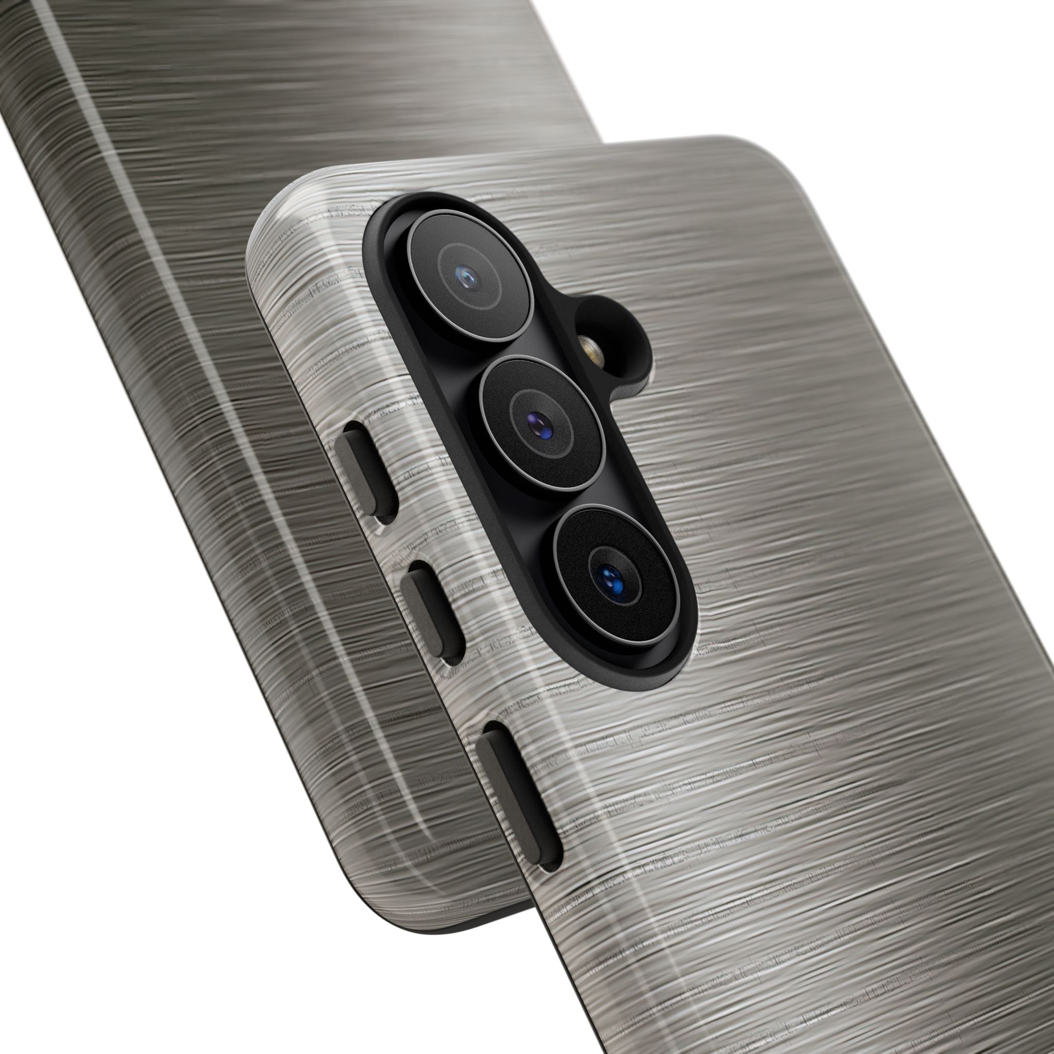 Grey Tough Phone Case for Samsung - Brushed Industrial Steel