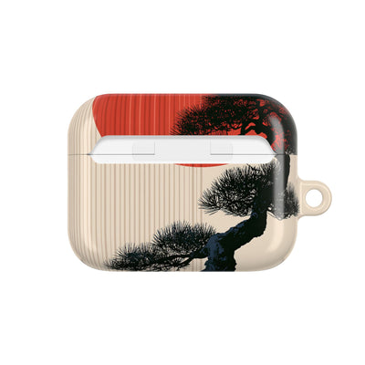 Crimson Sun Bonsai · Hard Case for AirPods & AirPods Pro · Beige