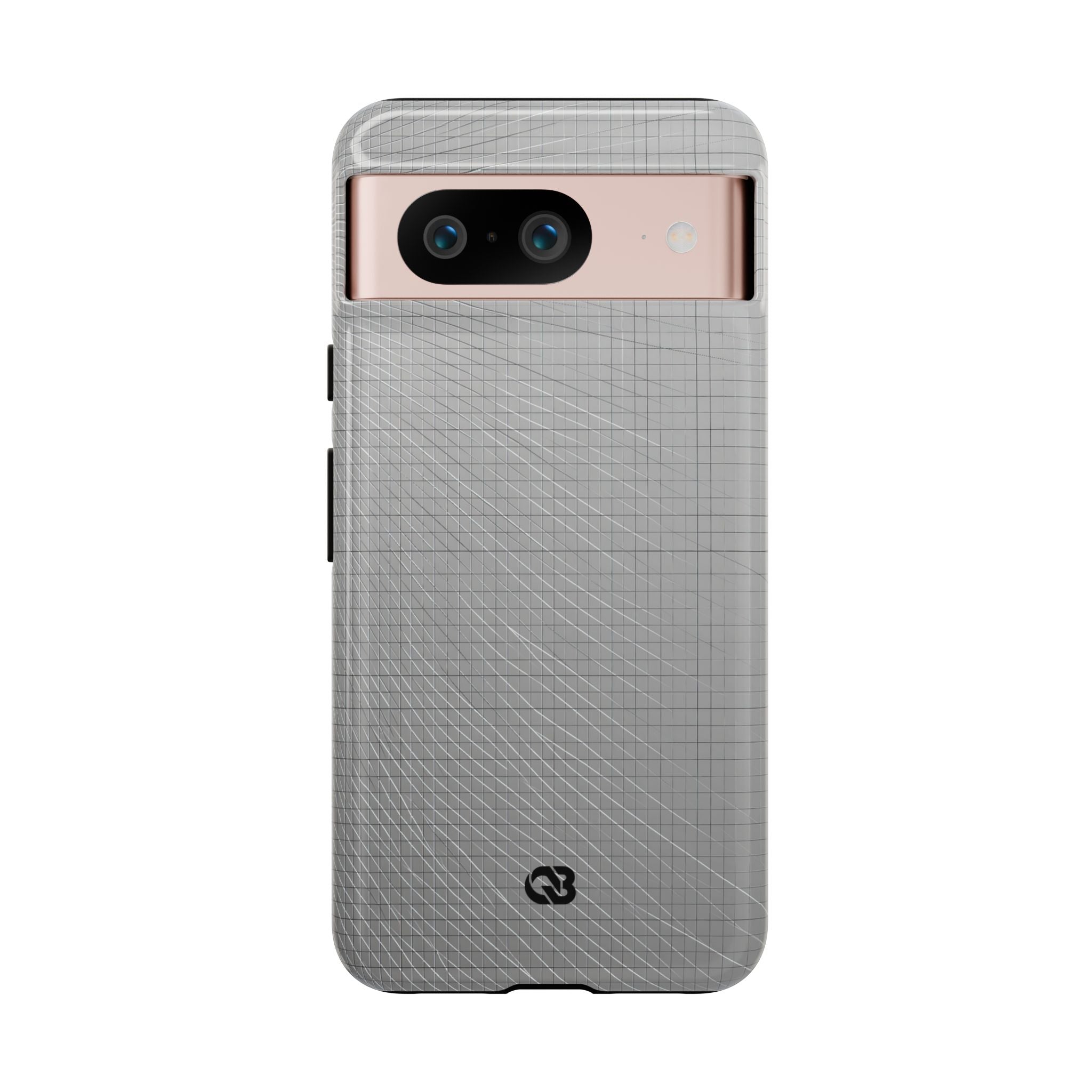 Grey Tough Phone Case for Google Pixel - Chrome Mesh Warp