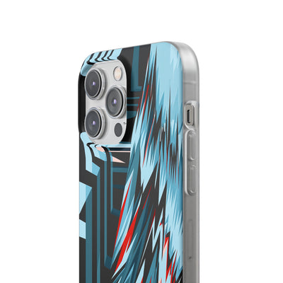 Blue Lite Phone Case for iPhone - Glitch Peak Cyan