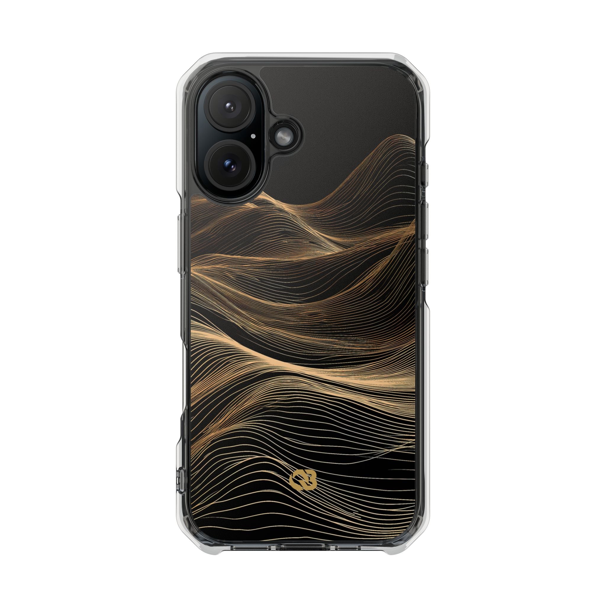 Black Impact MagSafe Phone Case for iPhone - Copper Topo Ridge