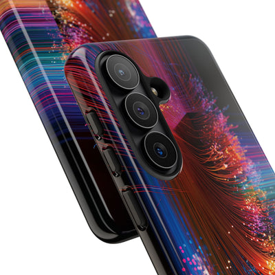 Black Tough Phone Case for Samsung - Cyber Optic Streak