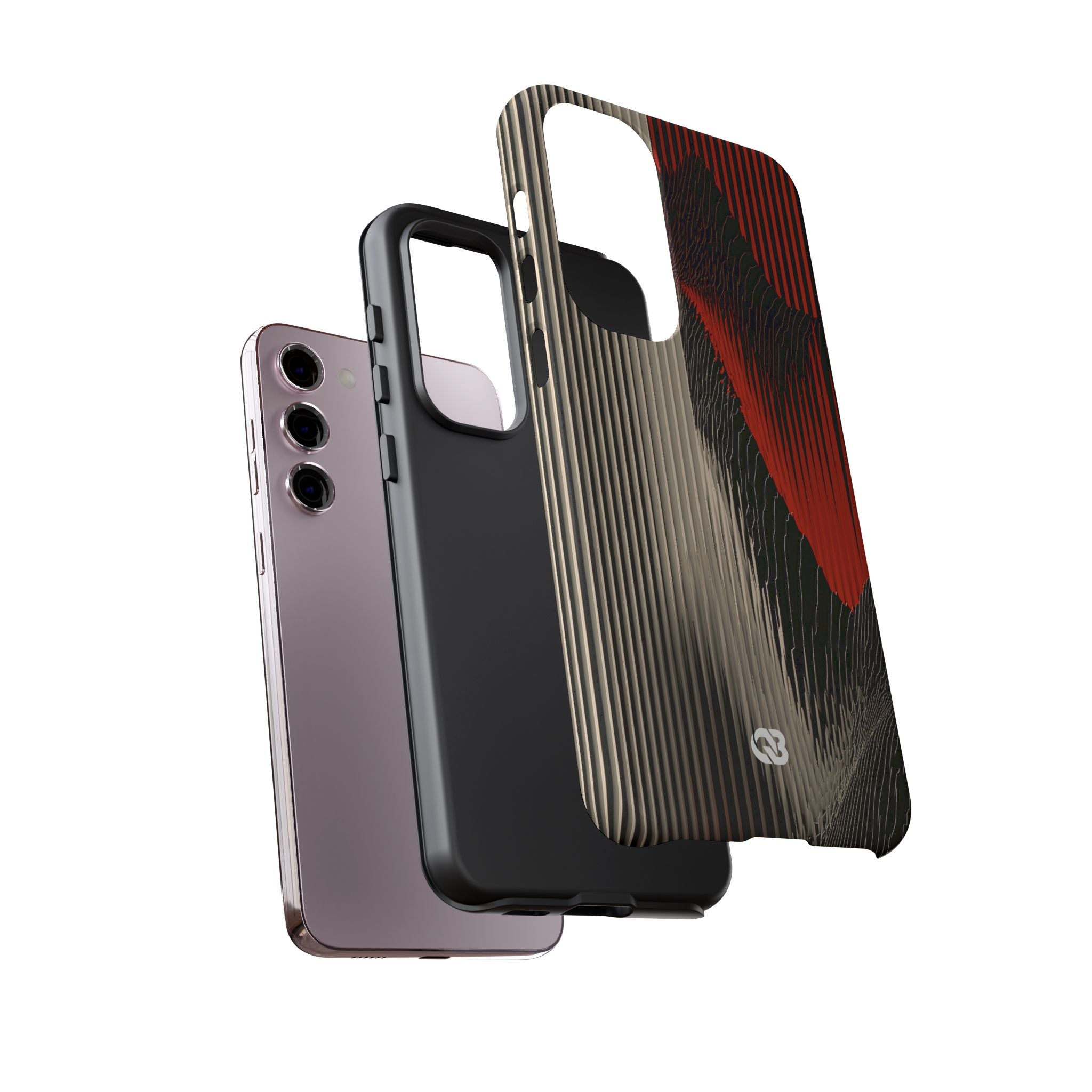 Red Tough Phone Case for Samsung - Crimson Pulse Topo